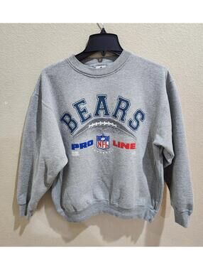 Vntg Riddell 90s NFL Chicago Bears Logo Athletic Pro Line Crewneck Sweatshirt